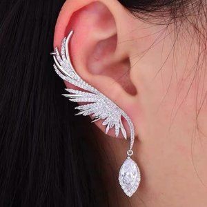 Dazzle Luna Wings Rhinestone Helix Cuff Earring- single (not pair)
